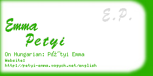 emma petyi business card